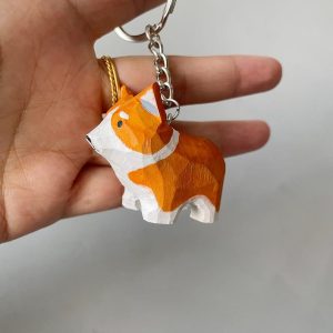 moc khoa go cho corgi 4 5x4cm 2