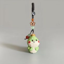 Móc Khóa Gỗ Hình Rắn Xanh 4x3 cm, chạm tay