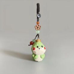 Móc khóa gỗ rắn lục thủ công