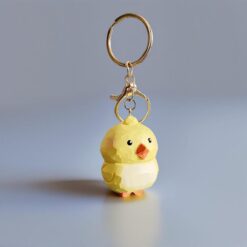 Móc khóa gà con gỗ điêu khắc thủ công