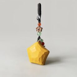 Móc khóa sao vầng gỗ điêu khắc thủ công
