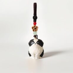 Móc khóa gỗ Border Collie thủ công