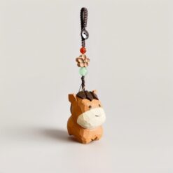 Móc khóa gỗ ngựa thủ công