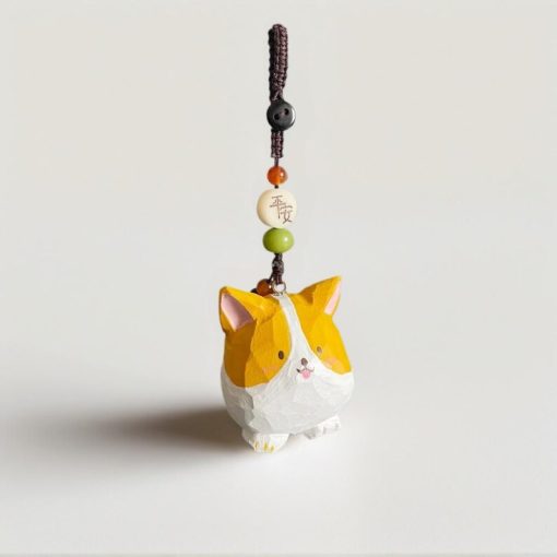 moc khoa corgi cute go dieu khac thu cong 1
