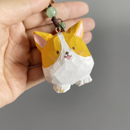 moc khoa corgi cute go dieu khac thu cong 4