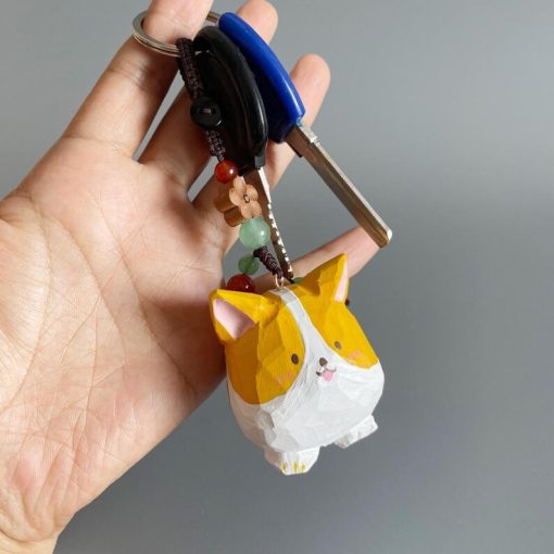 moc khoa corgi cute go dieu khac thu cong 5