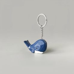 Móc Khóa Gỗ Cá Voi Xanh 6.5x3.5 cm, chạm tay