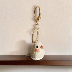 Móc khóa gỗ chim 4.3 cm thủ công