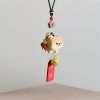 Móc khóa gỗ chó 4.0x3.5x3.1 cm thủ công treo xe 30 cm