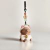 Móc Khóa Gỗ Mèo Tabby 4.5x3.3 cm, chạm tay