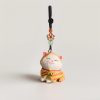 Móc Khóa Gỗ Mèo Tabby Cam 4.5x3.3 cm, chạm tay