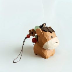 Móc khóa gỗ ngựa 4.3x3.0x3.6 cm thủ công