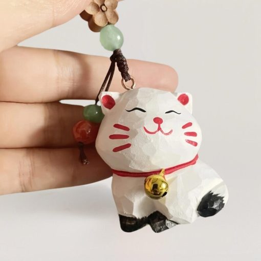 moc khoa meo trang luc lac go dieu khac thu cong 3