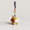 Móc khóa mèo vàng gỗ sơn tay 4.3×3.7×2.3 cm