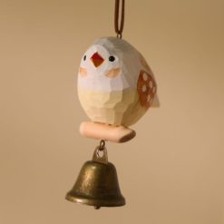 Tượng chim gỗ treo kèm chuông 10.7×4.8 cm