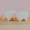 Cừu gỗ thủ công sơn tay Montessori Waldorf 6.5x4.5cm