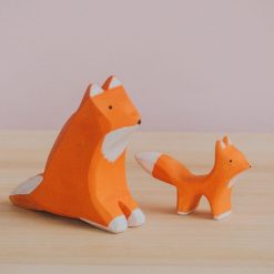 Cáo gỗ thủ công sơn tay Montessori 7x8cm