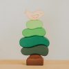 Đồ chơi xếp chồng cây và chim gỗ Montessori 13x24cm