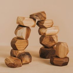 Đá xếp gỗ Tumi-Ishi thủ công Montessori set 10