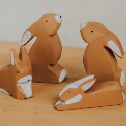 Bộ đồ chơi thỏ gỗ thủ công gia đình 8x5cm