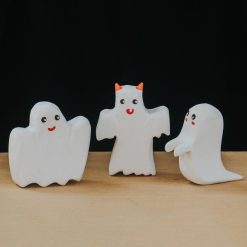 Bộ 3 đồ chơi ma gỗ Halloween thủ công 8x7cm