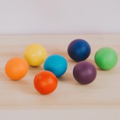 Bộ 7 quả bóng gỗ cầu vồng thủ công 3.5cm