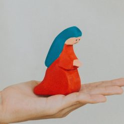 Tượng Đức Mẹ gỗ sơn tay 6.5x9.5cm