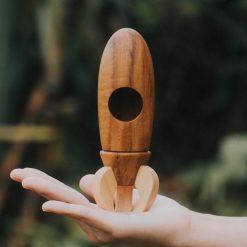 Tên lửa gỗ teak thủ công Montessori 5x14cm
