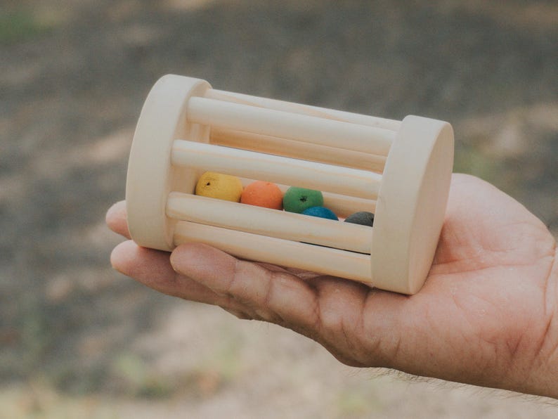 Lục lạc gỗ Montessori dạng trụ bi 7x12cm