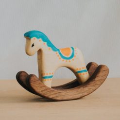 Đồ chơi ngựa bập bênh gỗ thủ công 9.5x8cm
