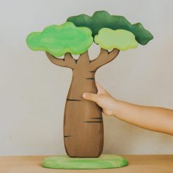 Cây bao báp gỗ thủ công Montessori Waldorf 25x29cm