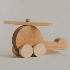 Máy bay trực thăng gỗ thủ công Montessori 16x7cm