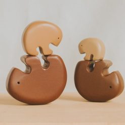 Bộ gấu gỗ lăn tròn xếp chồng Montessori 4 con