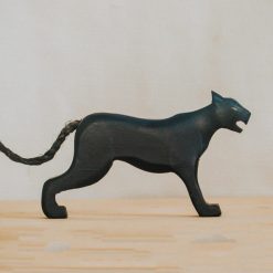 Báo đen gỗ thủ công sơn tay Montessori 13x7.5cm