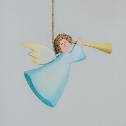 Thiên thần gỗ sơn tay trang trí Giáng Sinh 9.5x8cm