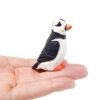 Tượng chim puffin gỗ mini 5.1 cm, chạm tay