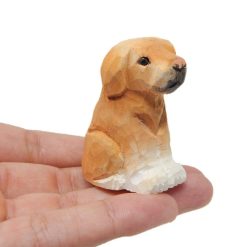 Tượng chó Labrador gỗ bạch dương khắc tay mini 5.1 cm