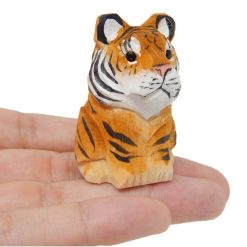 Tượng hổ gỗ mini 7.6 cm, chạm tay sọc Bengal