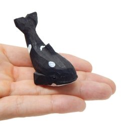 Tượng cá voi sát thủ gỗ khắc tay mini 5.1 cm
