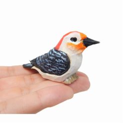 Red Bellied Woodpecker Wood Figurine Forest Common Woodland Pecker Sapsucker Miniature Bird Art Carve Small Animal
