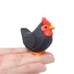 Tượng gà gỗ sơn tay mini 5×3.5×2.5 cm