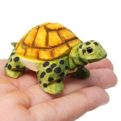 Tượng rùa gỗ bạch dương sơn tay 5.1 cm
