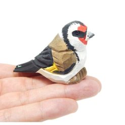 Tượng chim goldfinch gỗ mini 5.1 cm – vẽ tay