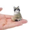 Tượng gỗ gấu mèo mini 5.1 cm khắc tay sơn thủ công