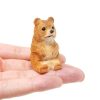 Tượng gấu nâu gỗ bạch dương khắc tay mini 5.1 cm