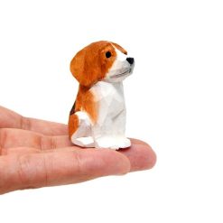 Tượng chó Beagle khắc gỗ mini 5.1 cm