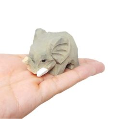 Tượng voi gỗ mini 5.1 cm, chạm tay