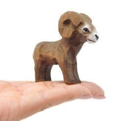 Tượng cừu sừng lớn gỗ bạch dương 6.4×2.5×2.5 cm