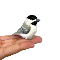 Tượng chim chickadee gỗ mini 6.4×2.5×2.5 cm