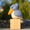 Tượng chim Shoebill gỗ điêu khắc 7.3×6.4×4.8 cm, đế 4 cm
